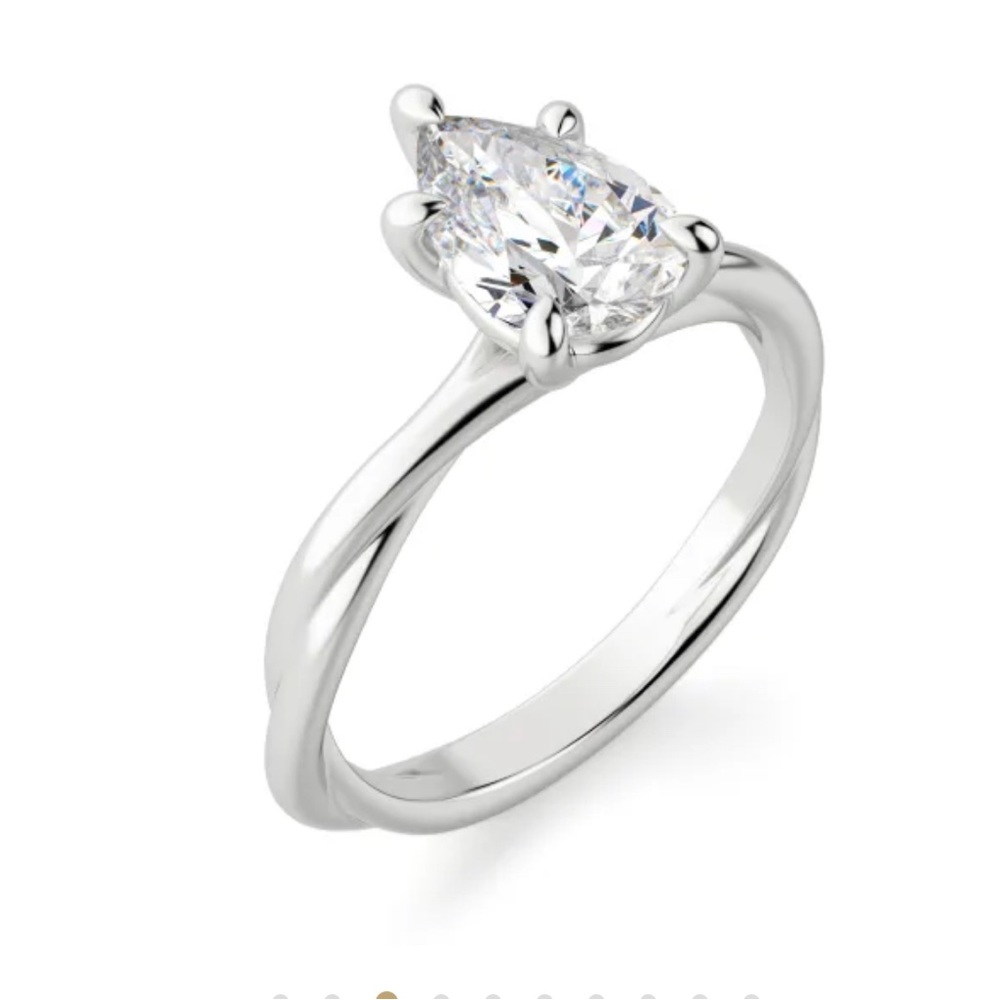 Braided Solitaire Pear Cut Engagement Ring